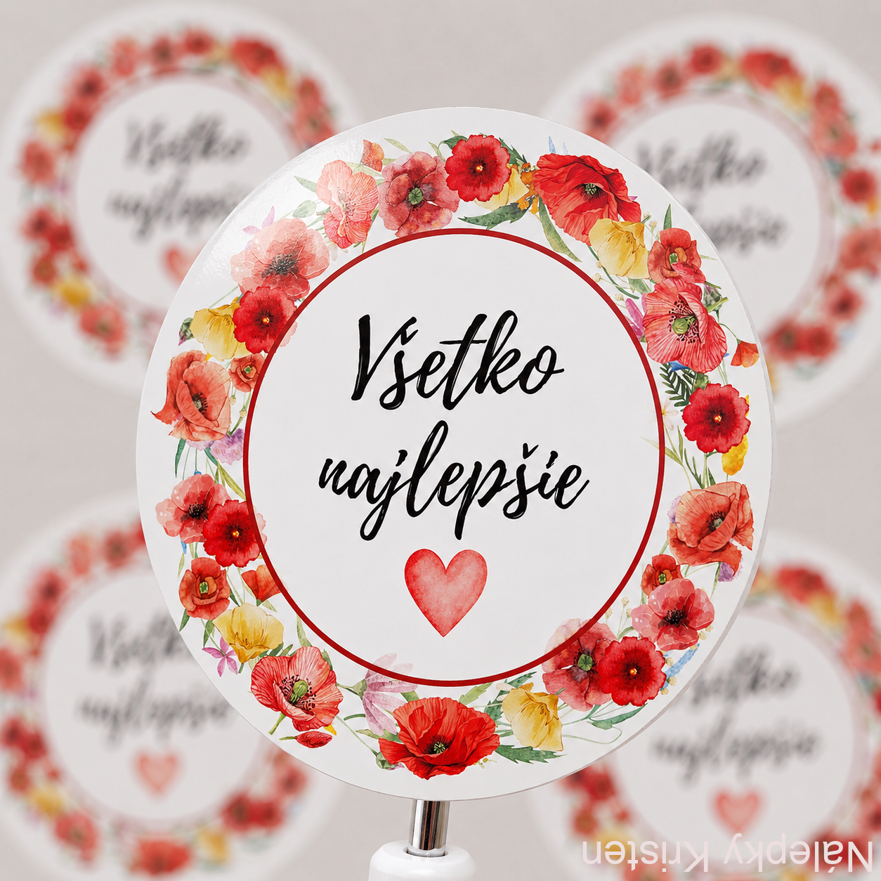 NÁLEPKY Všetko najlepšie - kvety