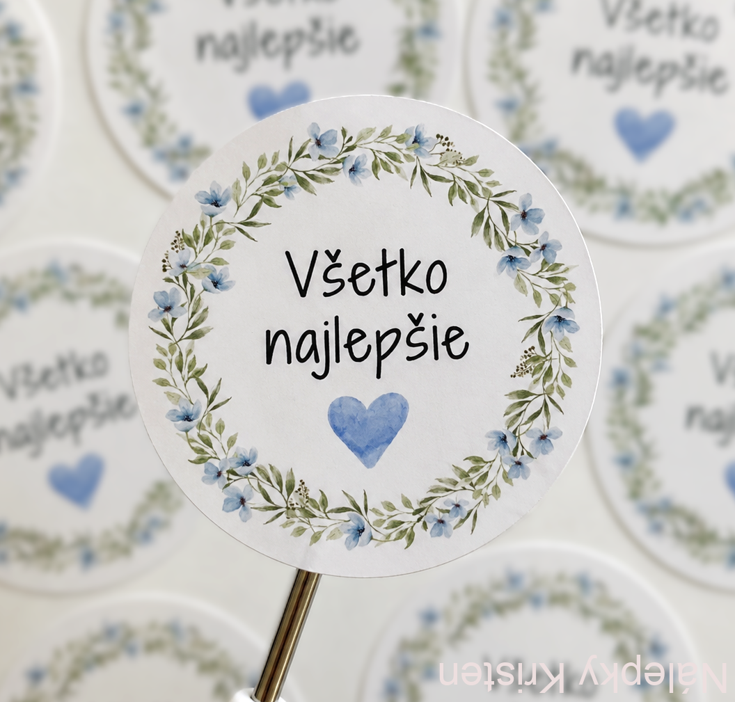 NÁLEPKY Všetko najlepšie -modré