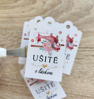 Visačky - ušité s láskou 10ks