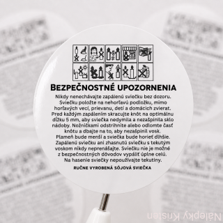 Bezpečnostná nálepka na sviečky – upozornenia