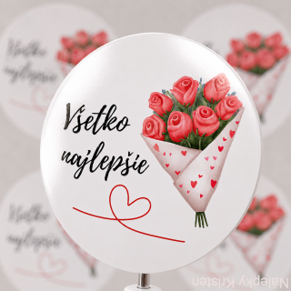 NÁLEPKY Všetko najlepšie -kytica