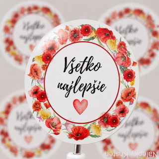 NÁLEPKY Všetko najlepšie - kvety