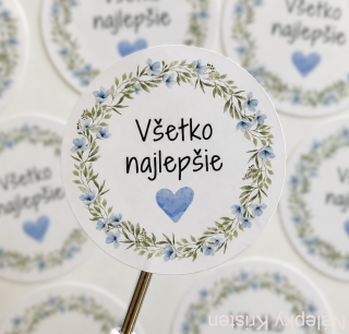 NÁLEPKY Všetko najlepšie -modré