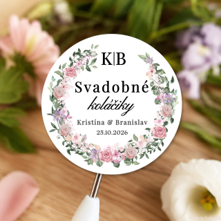 Svadobné nálepky - Mix kvetov